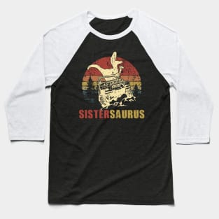 Vintage Jeep T-Shirt SisterSaurus Jeep Gift Baseball T-Shirt